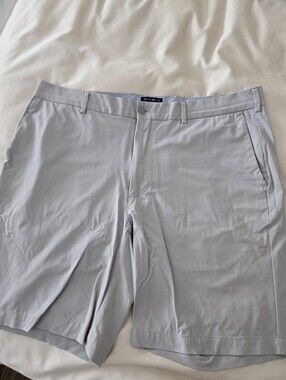 The Peter Millar Crown Crafted flat front Shorts in men's size 38 X 9, Light Blu